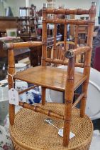 A late Victorian faux bamboo dolls chair.