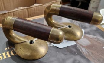 A pair of Antique curling stone handles.