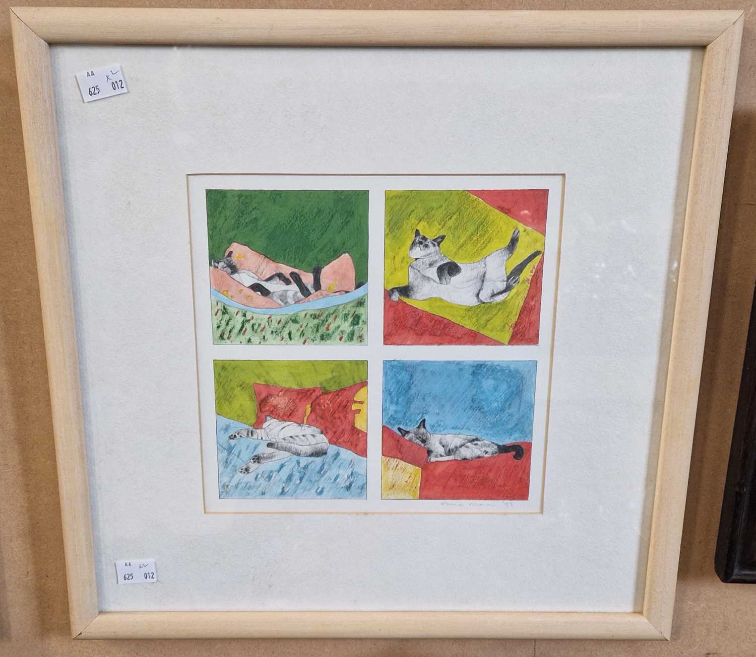 ARR Janet Patterson Mogie gouache on paper, signed with initials and dated 1986 lower right 38cm - Image 2 of 2