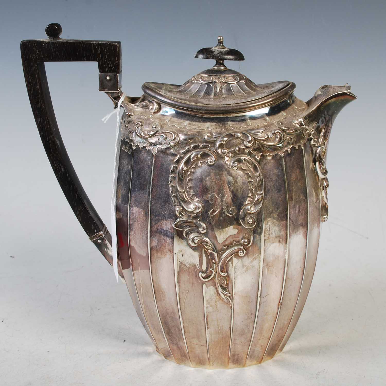 A Victorian silver hot water pot, Sheffield 1899, makers mark of James Dixon & Sons., gross weight