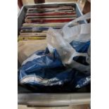 A box of assorted vintage LP's to include 'The Police', 'Dire Straits', 'Top of the Pops', '