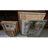 A collection of twelve assorted decorative pictures and prints.