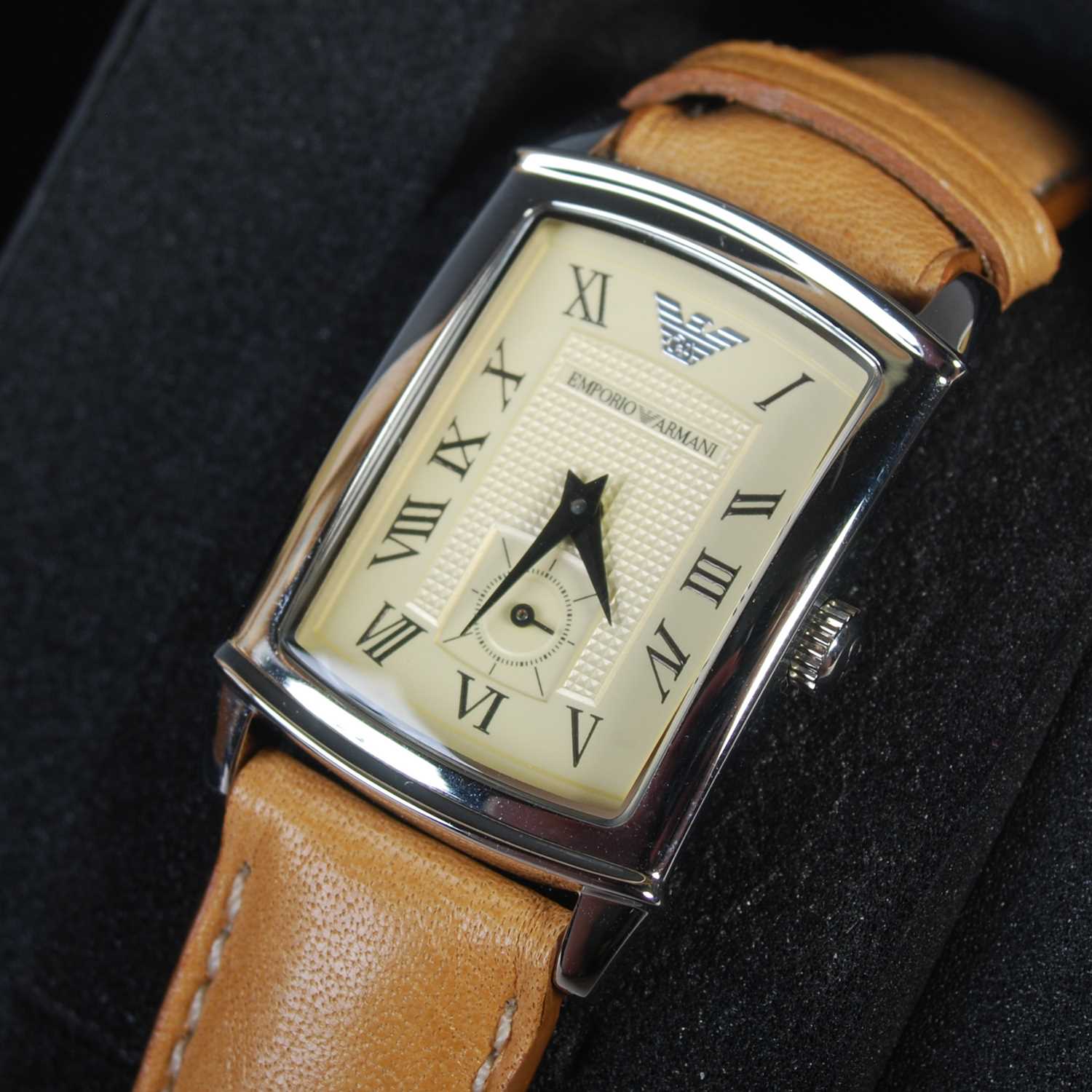 Emporio Armani, a gentlemans and ladies pair of wristwatches, the gentlemans watch with Arabic - Image 3 of 3