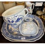 A collection of 19th Century and later Blue & White transfer printed ceramics to include, a J & M