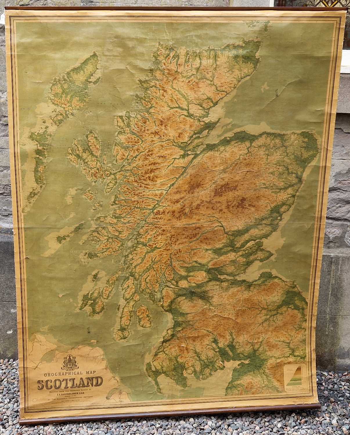 A late 19th / early 20th century Orographical map of Scotland, reduced from the Ordinance Survey