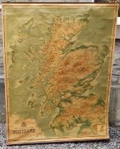 A late 19th / early 20th century Orographical map of Scotland, reduced from the Ordinance Survey