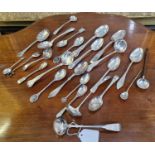 A collection of assorted silver flatware to include a Scottish provincial silver sauce ladle,