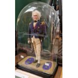 A model of Admiral Adam Duncan, 1st Viscount Duncan and four silver coloured buttons, reputed to