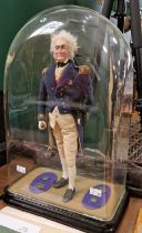 A model of Admiral Adam Duncan, 1st Viscount Duncan and four silver coloured buttons, reputed to