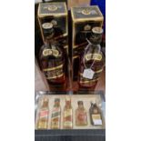 Two boxed bottles; Johnnie Walker Black Label old scotch whisky aged 12years, 1L, together with a