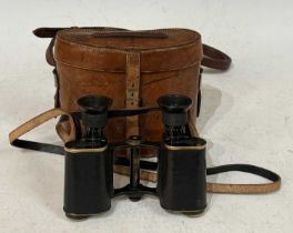 A late 19th/early 20th century leather cased set of Carl Zeiss Jena D.R.P. Feldstrecher Vergr +8