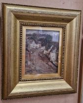 A. G. Sinclair ARSA (1859-1930) Old Street, Montreuil oil on panel, signed with initials lower right