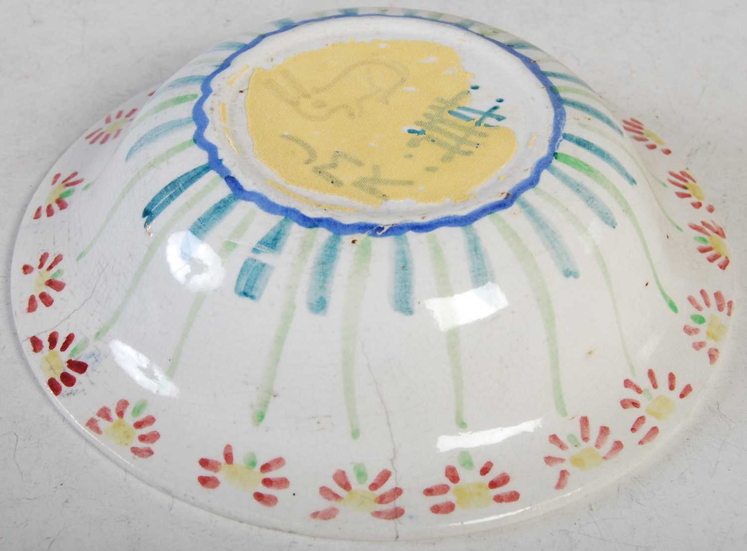 Jessie Marion King, a hand painted Scottish pottery pudding bowl decorated with girl watering a - Image 3 of 4