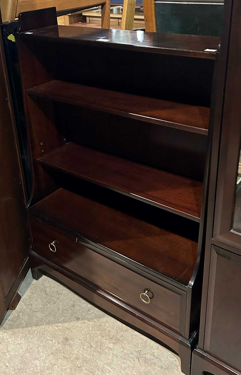 Two pieces of Stag mahogany furniture to include a waterfall bookcase with two adjustable shelves - Image 2 of 2