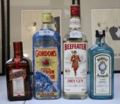 Collection of booze, gin etc.