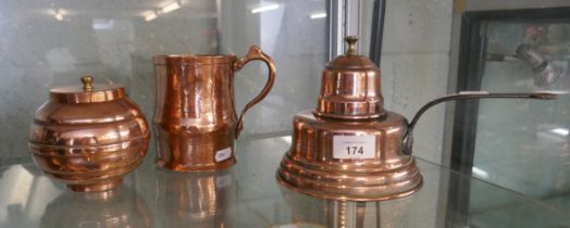 3 copper items - Georgian, Victorian and Post War