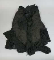 Antique beaded lace mourning shawl