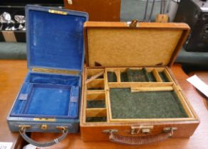 2 small leather vanity cases