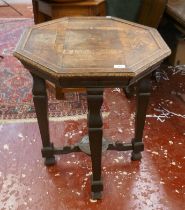 Anglo Indian octagonal table - Approx H: 75cm  D: 45cm