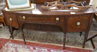 Large mahogany tambour front sideboard - Approx size: W: 199cm D: 69cm H: 91cm