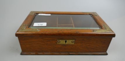 Victorian glass topped stationery box