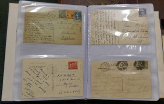 Postcards - Foreign album of postcards with railway postmarks