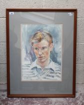 Watercolour portrait signed Vivien Matthews