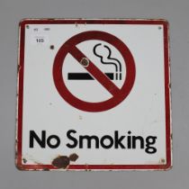 Original enamel No Smoking sign