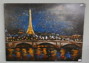 Metal wall art - Paris - Approx size: 100cm x 75cm