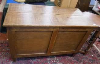 Oak blanket box - Approx size: W: 122cm D: 59cm H: 79cm