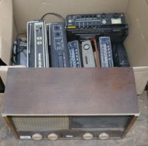 Box of old radios