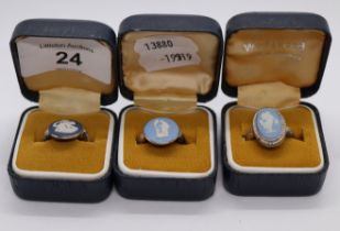 3 Wedgwood Jasper Ware rings