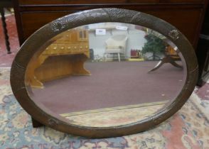 Arts & crafts copper framed mirror