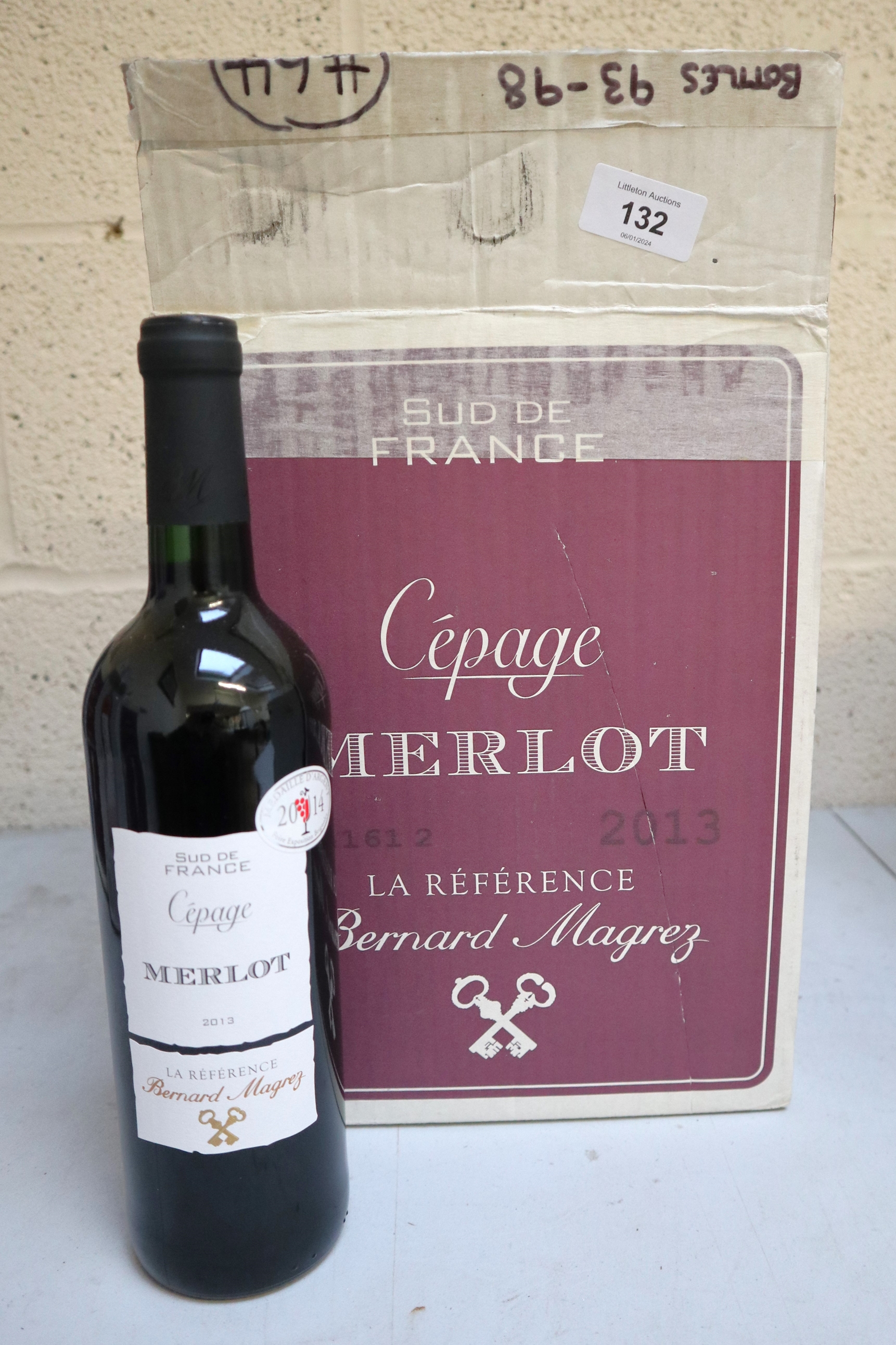 6 bottles of Merlot. Sold as seen, from a deceased estate, we do not know how they have be stored.