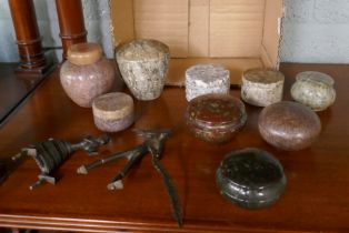 Collection of stone pots