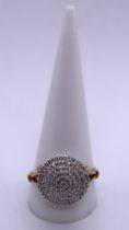 Large diamond cluster ring - Size: X