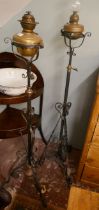 2 Victorian oil lamps