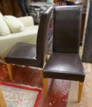 Set of 6 leather dining chairs