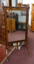 Victorian mahogany cheval mirror with candle sconces