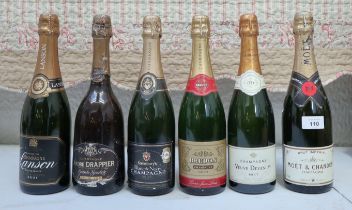 6 bottles of vintage Champange to include Moet & Lanson