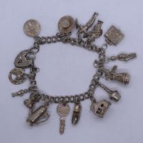 Silver charm bracelet