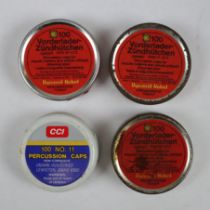 4 tins of percussion caps