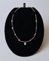 Silver and pearl necklace