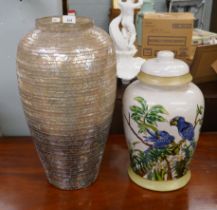 Vase together with a ceramic lamp base - Approx height of tallest - 51cm