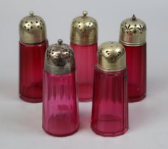 5 rose glass powder shakers