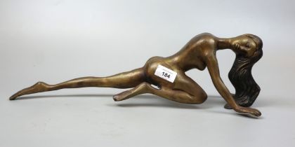 Brass/bronze figure of nude - Approx Height 14cm Length 50cm