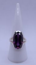 Silver amethyst ring