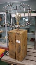 Rustic wooden table lamp