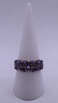 9ct gold Tanzanite ring - Size O