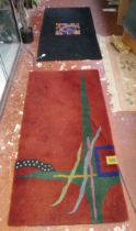 2 abstract rugs - Approx size 137xm x 72cm